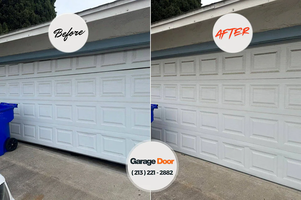 Before and after: garage door repair Felton, DE